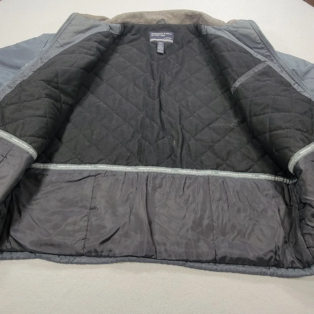 American Eagle Jacket Vintage AE77 Nylon Men's XXL Blue Gray 90s Y2K‎ Gorpcore